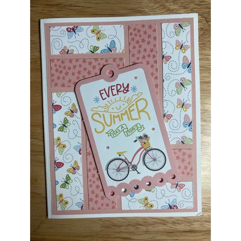 Handmade Summer Blank Greeting Card A2 & Envelope